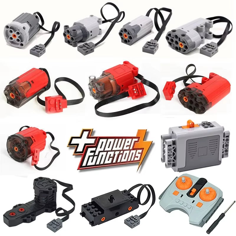 Technical Motor Power Functions Parts IR Speed APP Remote Control Battery Box Servo Light Receiver PF Car Building Blocks Bricks
