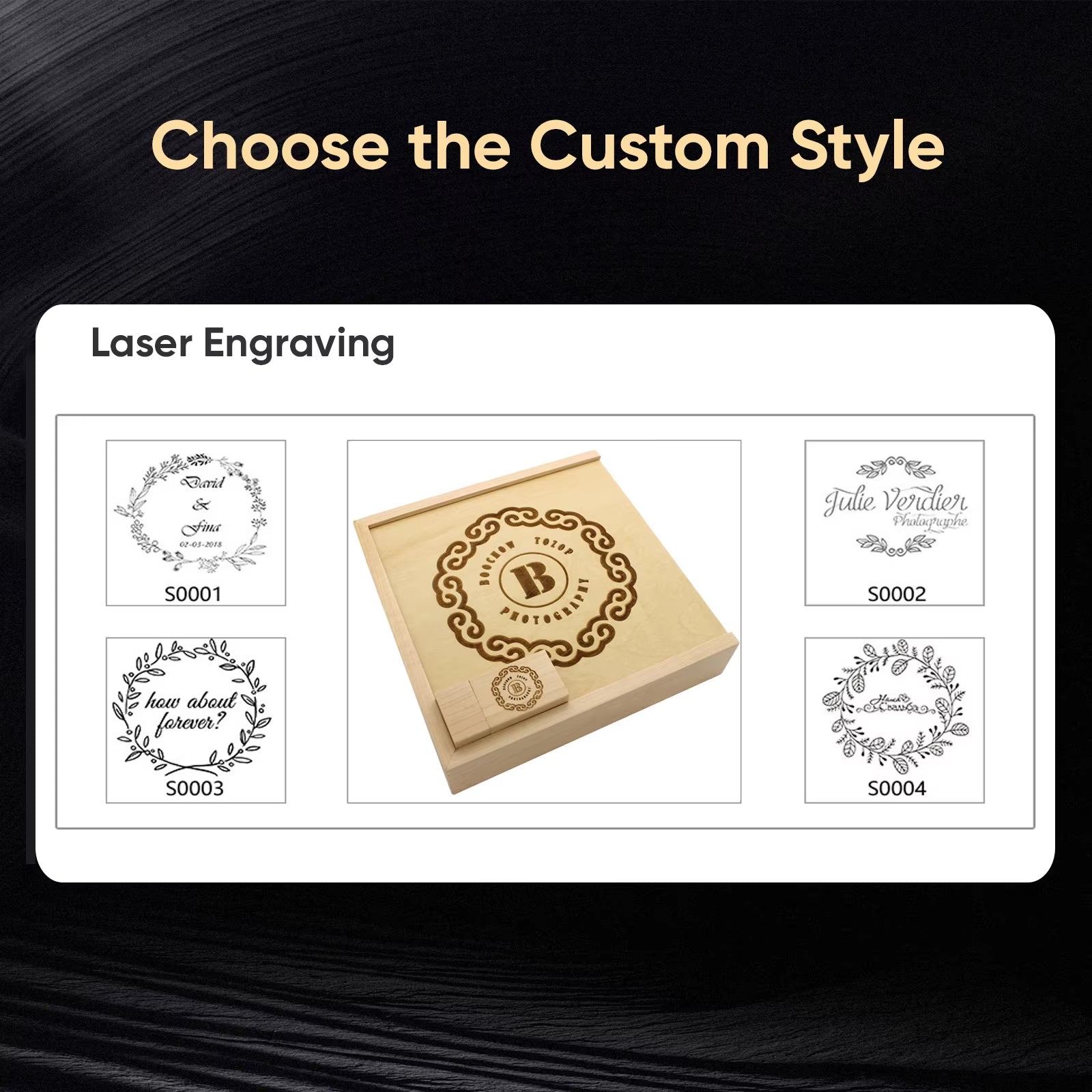 USB 2.0 Flash Drives Photography Wooden Photo Album Box Pen Drive Free Logo 16GB 32GB 64GB 128GB Creative Gift USB Stick