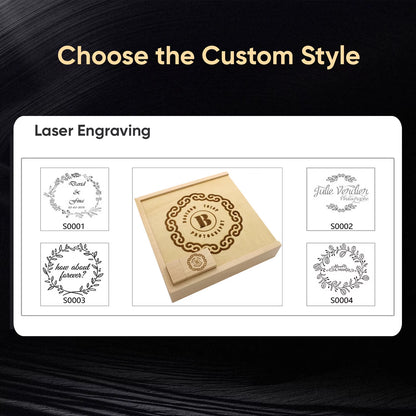 USB 2.0 Flash Drives Photography Wooden Photo Album Box Pen Drive Free Logo 16GB 32GB 64GB 128GB Creative Gift USB Stick