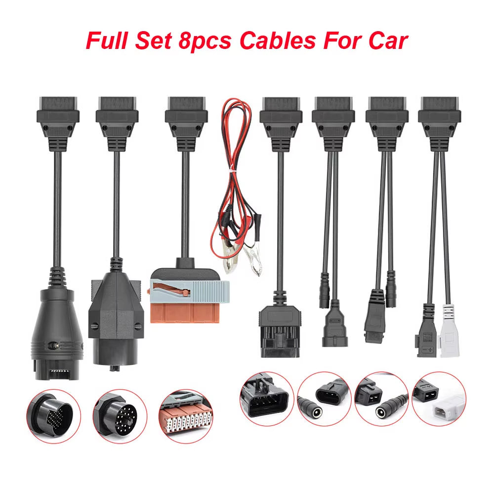 Full Set 8 Pcs Car Truck Converter for Scania 16Pin Male to Female OBD 2 OBD2 Car Auto Connector Extension Cable
