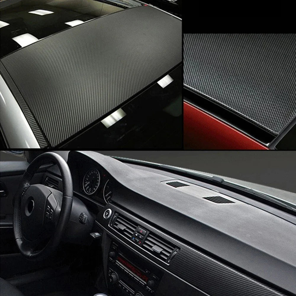 30Cmx127Cm 3D Carbon Fiber Vinyl Car Wrap Sheet Roll Film Car Stickers and Decal Motorcycle Auto Styling Accessories Automobiles