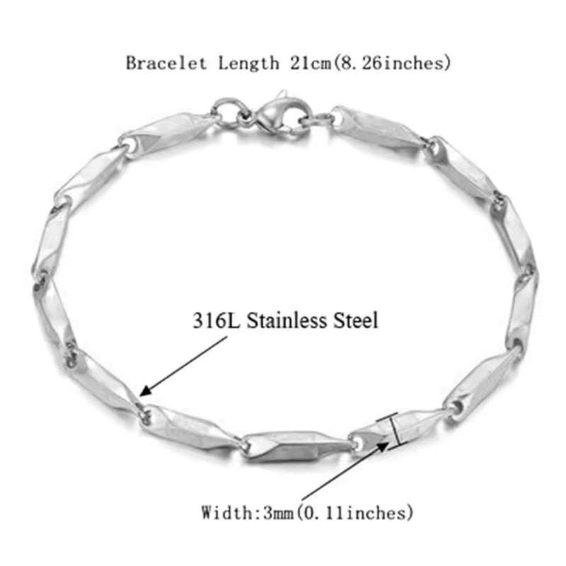 Mens 316L Stainless Steel Male Bracelet Wholesale Braslet Gold Silver Color Braclet Chunky Cuban Chain Link Bracelet for Man