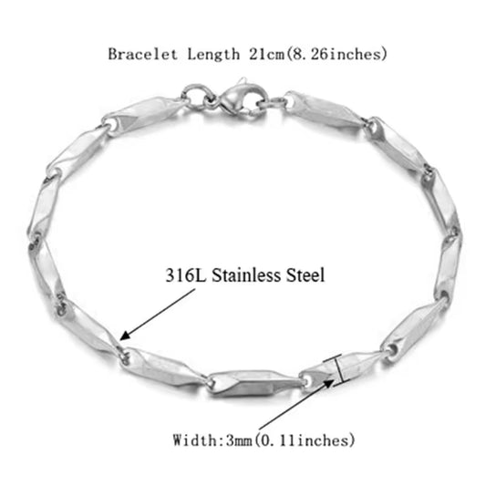 Mens 316L Stainless Steel Male Bracelet Wholesale Braslet Gold Silver Color Braclet Chunky Cuban Chain Link Bracelet for Man