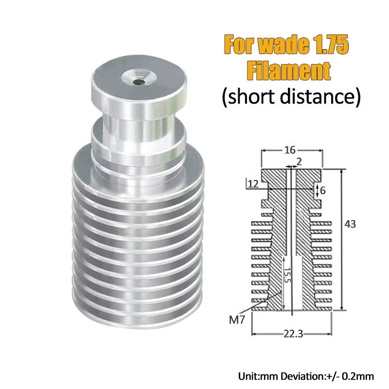 V6 Cooling Tube All Metal J-Head Hotend Block Head Extruder for 1.75Mm 3.0Mm Long or Short Distance 3D Printer Part Wholesale