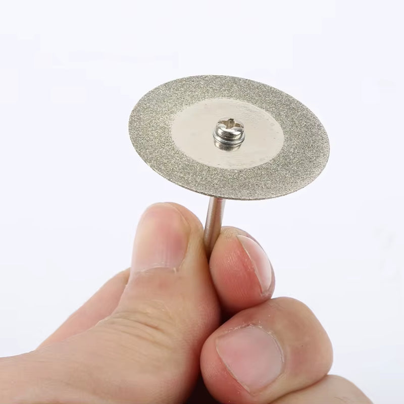 10Pcs 35Mm Stone Jade Glass Diamond Cutting Disc Fit for Rotary Tool Dremel Accessories Drills Cutting Blade with Two Mandrel