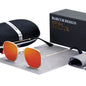 Classic Retro Reflective Sunglasses Man Hexagon Sunglasses Metal Frame Eyewear Sun Glasses with Box Oculos De Sol Gafas