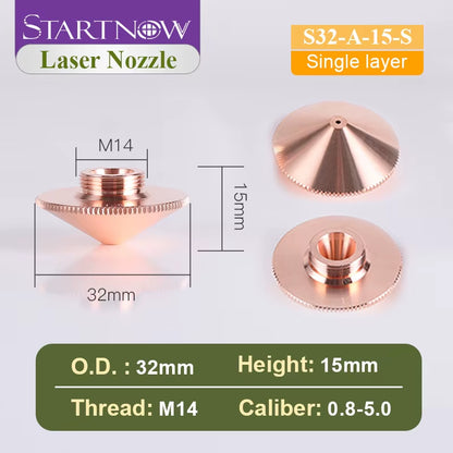 OEM Fiber Cutting Nozzle Laser for Raytools Laser Welding Cutter Head Holder D32Mm Double Layer Chrome Plated
