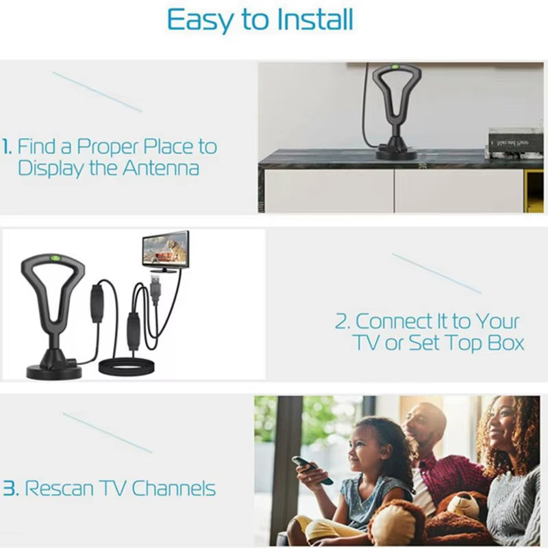 Universal Hdtv Aerial Antenna Amplifier High Gain Low Latency Signal Reception for Enhance Indoor Digital Tv, Durable