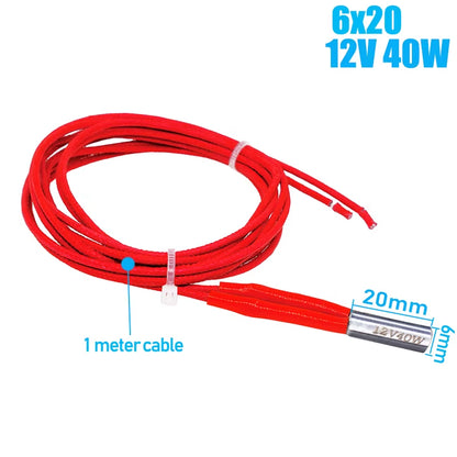 6X16 6X20 6X30Mm Ceramic Cartridge Heater 12V 24V 40W 50W 60W 70W for CNC 3D Printer Print Head Hotend J-Head