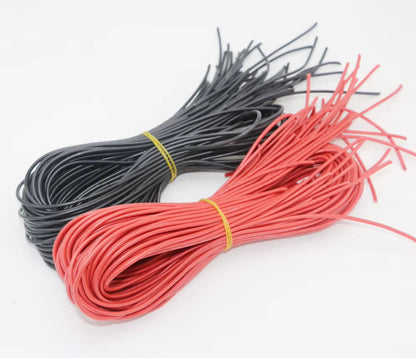 10 Meter/Lot High Quality Wire Silicone 10 12 14 16 18 20 22 24 26 28 30AWG 5M Red and 5M Black Color