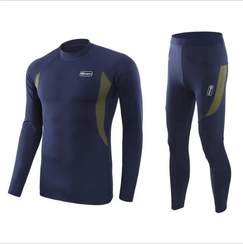 Winter Top Quality New Thermal Underwear Men Underwear Sets Compression Fleece Sweat Quick Drying Thermo Underwear Men Clothing