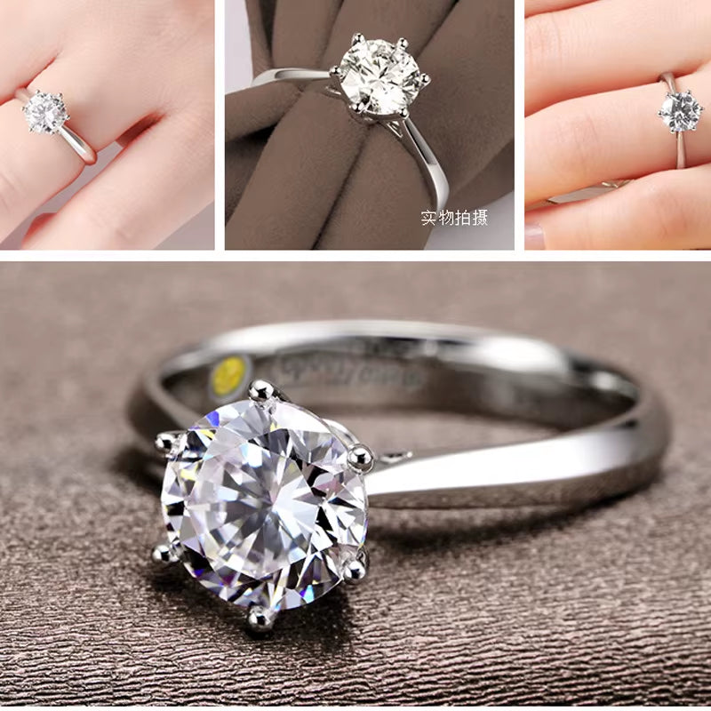 Cost Price Woman Lady Girls Wedding Rings round Cubic Zircon Finger Ring Very Cheap 925 Sterling Silver Fashion Jewelry Gift