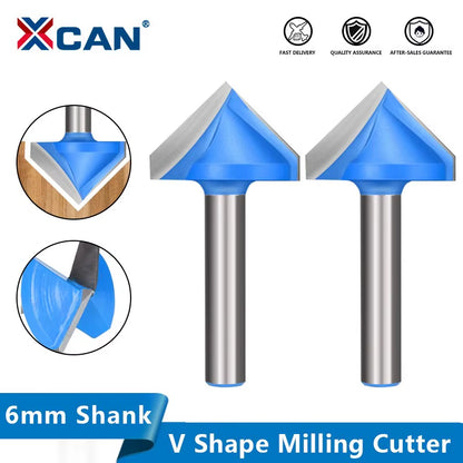 6Mm Router Bit V Shape Groove Milling Cutter Carbide Engraving Bit Woodworking Cutter