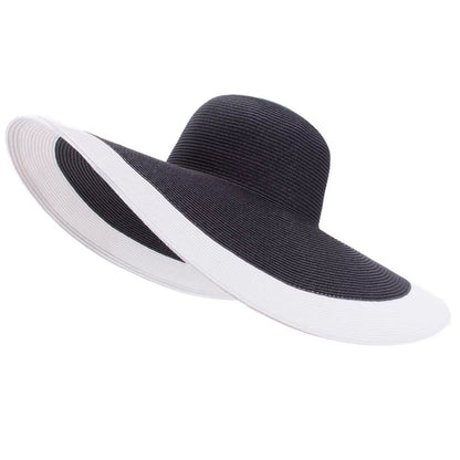 7.1''/18Cm Foldable Oversized Huge Wide Brim Sun Beach Straw Hats Wedding Womens Floppy Party Dressy A330