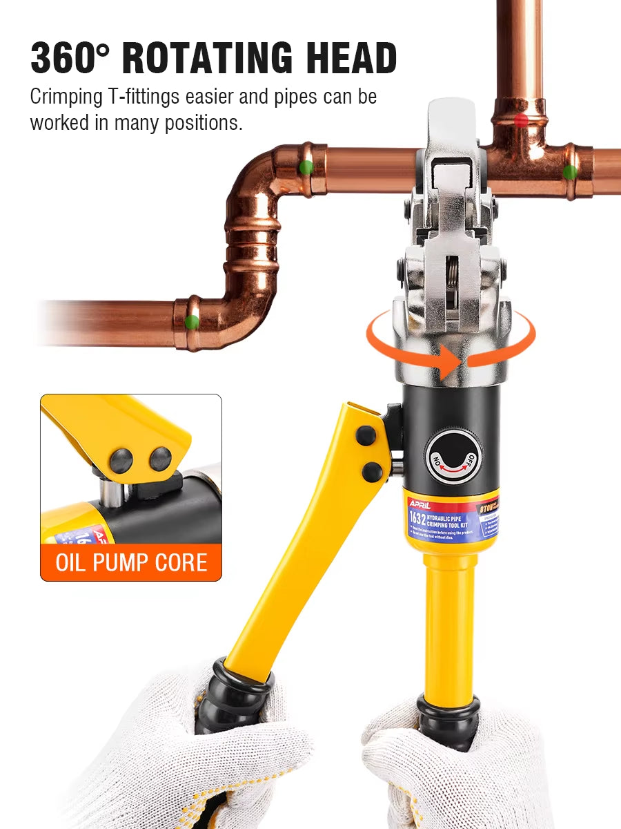 Europe Warehouse Hydraulic Pex Pipe Crimping Tools for Pex,Stainless Steel and Copper Pipe with TH,U,V,M,VAU Jaws