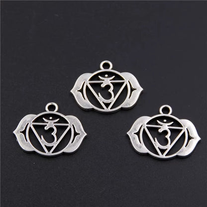 21Pcs Silver Color 7 Chakra Charms Mandala Pendant Yoga OM Buddhist Metal for Jewelry Making Supplies