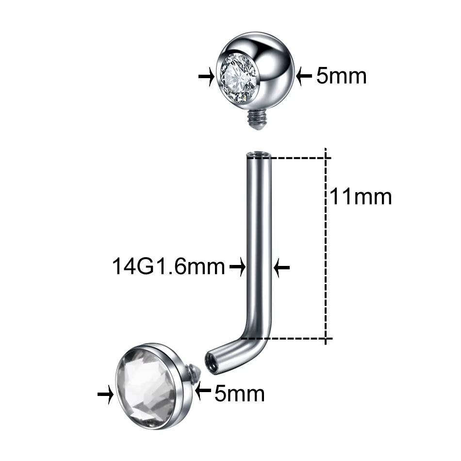 1PC G23 Titanium Opal Crystal Christina Vertical Hood Piercings Lip Rings Sexy Women Piercings Body Jewelry 14G