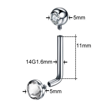 1PC G23 Titanium Opal Crystal Christina Vertical Hood Piercings Lip Rings Sexy Women Piercings Body Jewelry 14G