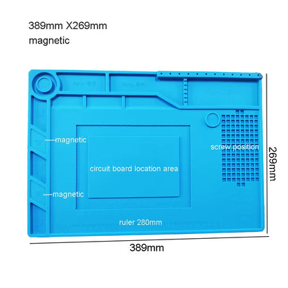 ESD Heat Insulation Working Mat Soldering Station Iron Phone Computer Repair Mat Magnetic Heat-Resistant BGA Insulator Platform