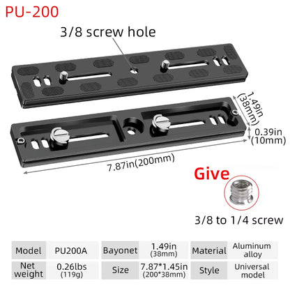 Universal Aluminum Alloy Quick Release Plate Tripod Mount Adapter with 1/4 Screw for Benro Arca Swiss Ball Head and Camera