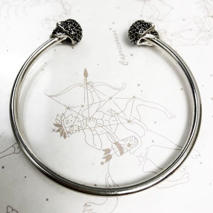 Bracelet Bangles Skull Pave Europe Style Fashion Karma Punk Jewelry Gift for Rebel Men Women in 925 Sterling Silver