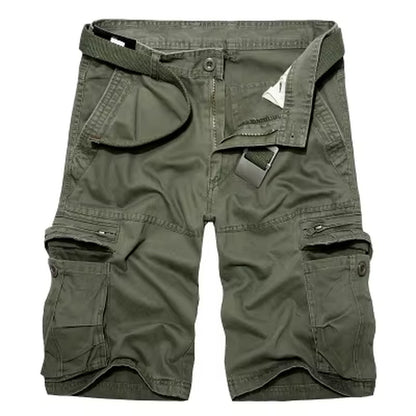 Mens Military Cargo Shorts Summer Army Green Cotton Shorts Men Loose Multi-Pocket Shorts Homme Casual Bermuda Trousers 40
