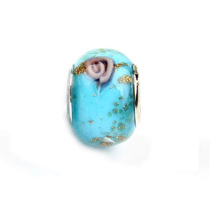 New European Colorful Lampwork Glass Bead Murano Plastic Aolly Charm Fit Pan Brand Bracelet Bangle Women DIY Jewelry Dropship