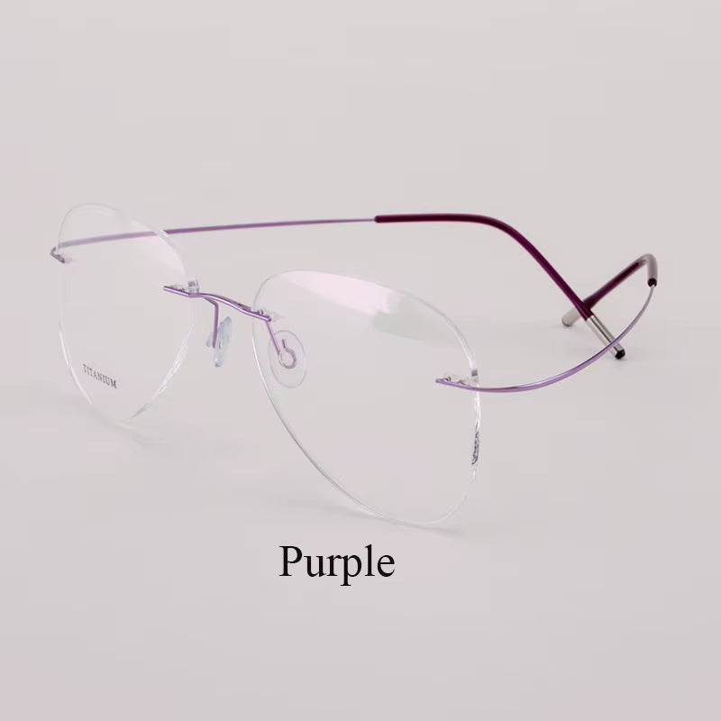 Titanium Rimless Fashion Designer Eyeglasses Optical Glasses Frame Men and Women Eyewear Lightweight Flexible Spectacle