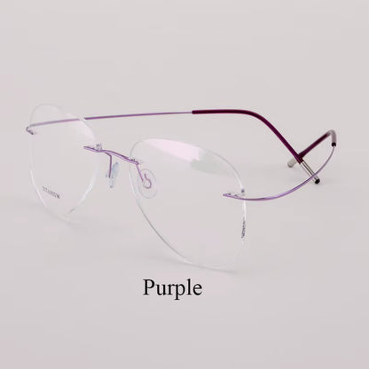 Titanium Rimless Fashion Designer Eyeglasses Optical Glasses Frame Men and Women Eyewear Lightweight Flexible Spectacle