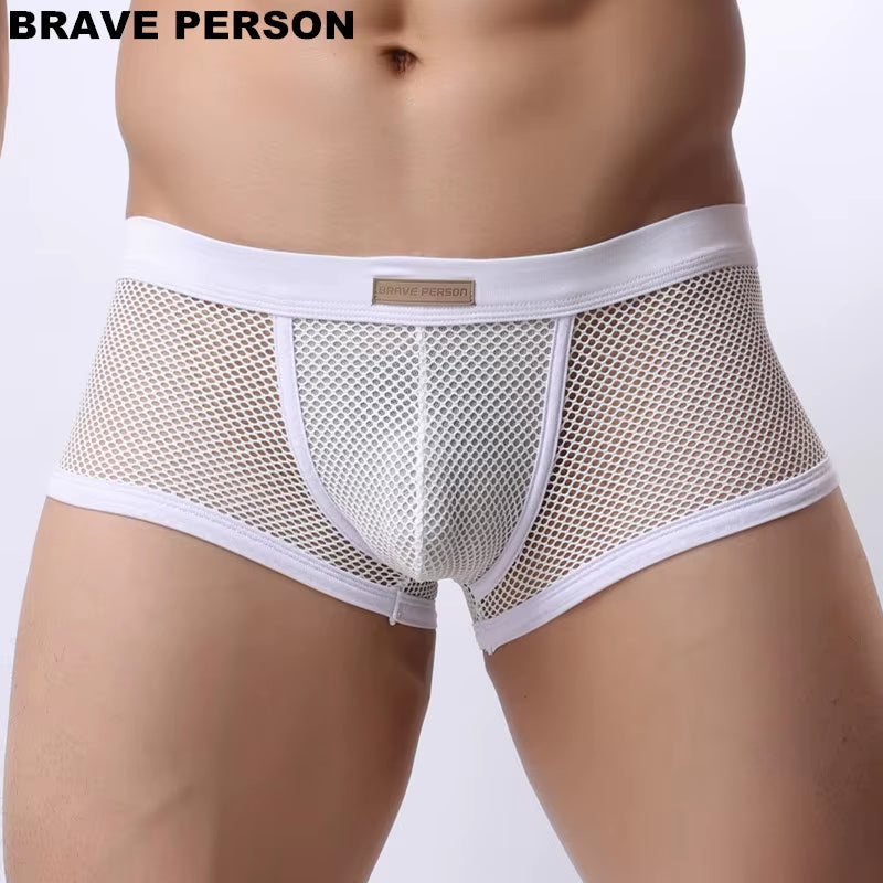 Underwear Men'S Boxers Breathable Mesh Hollow Boxer Shorts Sexy Underwear Panties Transparent Men Boxers B1150