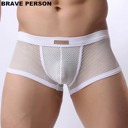 Underwear Men'S Boxers Breathable Mesh Hollow Boxer Shorts Sexy Underwear Panties Transparent Men Boxers B1150