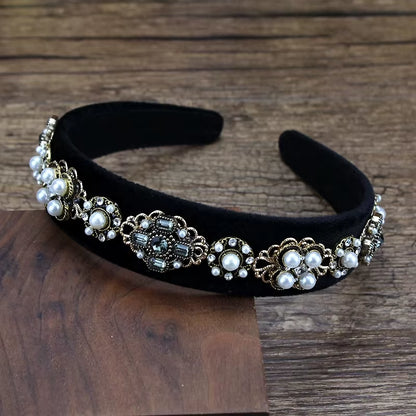 Handmade Black and Gray Luxury Crystal Stone Bridal Headbands Rhinestone Wedding Hairbands for Women Fashion Hair Accessories