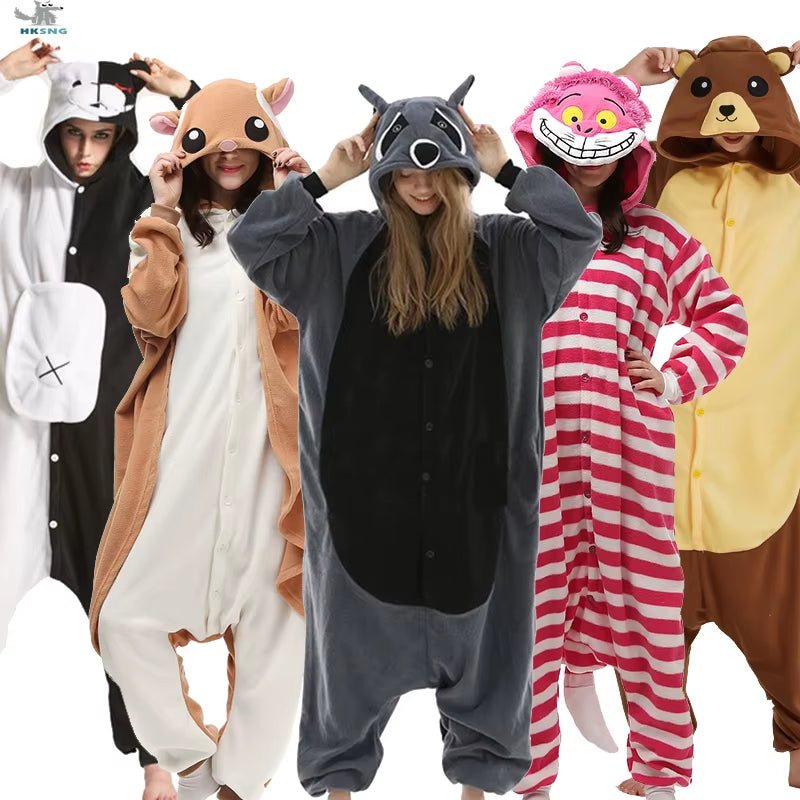 Blue Stitch Kigurumi Animal Adults Cat Bear Shark Onesies Pajama Raccoon Costumes Dragon Jumpsuit Christmas