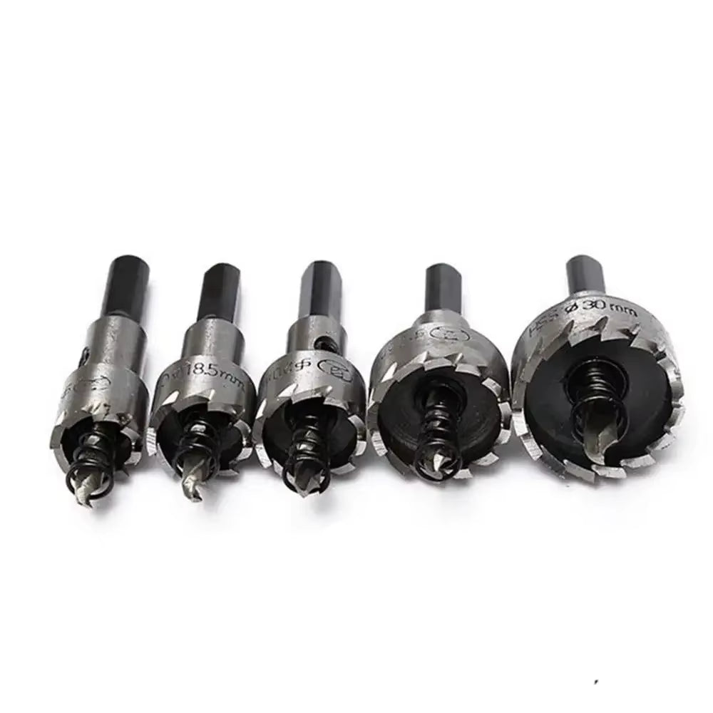 5Pcs Carbide Tip HSS Drill Bit Hole Saw Set Stainless Steel Metal Alloy 16/18.5/20/25/30Mm Woodworking Tools