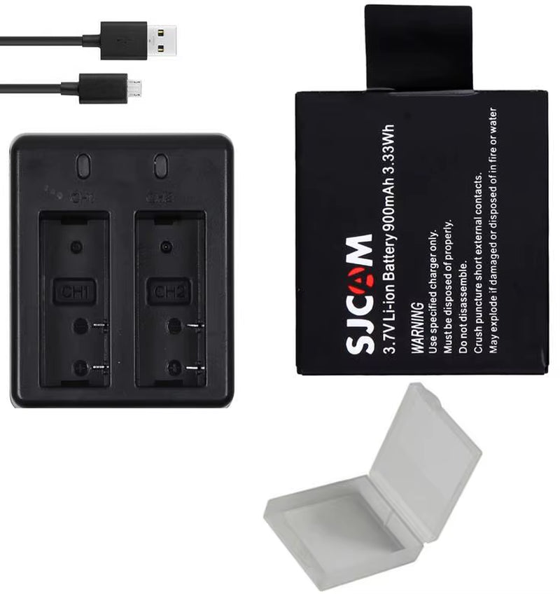 New SJCAM Sj4000 Eken H9 GIT-LB101 GIT BATTERY Sj5000 Sj6000 Sj7000 SJ8000 SJ9000 Battery +Dual USB Charger
