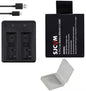 New SJCAM Sj4000 Eken H9 GIT-LB101 GIT BATTERY Sj5000 Sj6000 Sj7000 SJ8000 SJ9000 Battery +Dual USB Charger