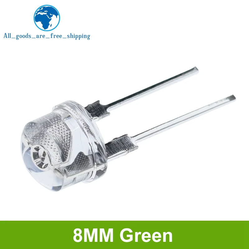 10/30PCS NEW F8 8Mm 0.5W 3.0-3.2V Straw Hat LED White Super Bright LED Lamp Wide Angle Transparent LED Lamp Strawhat LED