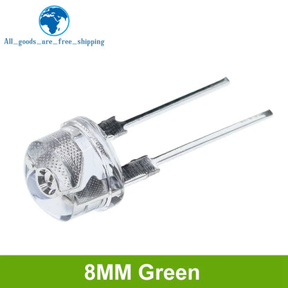 10/30PCS NEW F8 8Mm 0.5W 3.0-3.2V Straw Hat LED White Super Bright LED Lamp Wide Angle Transparent LED Lamp Strawhat LED
