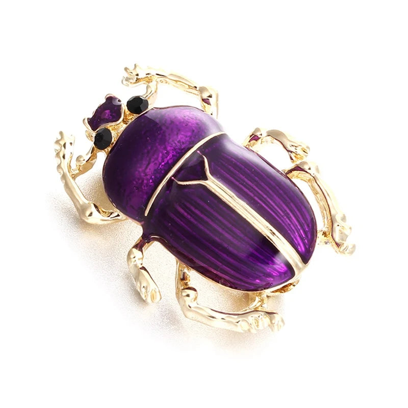 New Vintage Jewelry Beetle Brooches for Women Kids Enamel Green Purple Animal Insects Brooch Jewelry
