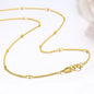 35-80Cm Real 925 Sterling Silver W/ Gold Colour Beads Curb Chain Choker Necklaces for Women Girls Jewelry Kolye Collares Ketting