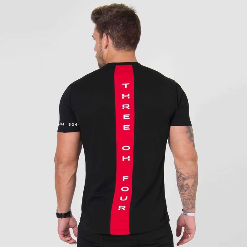 Men Cotton Short Sleeve T-Shirt Fitness Slim Patchwork Black Shirt Male Brand Gym Tees Tops Summer New Fashion Casual Clothing