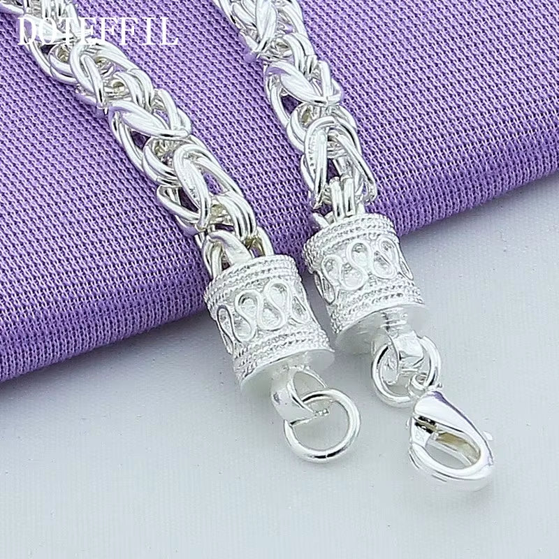 925 Sterling Silver/18K Gold Lobster Clasp Bracelet for Woman Man Fashion Wedding Engagement Jewelry