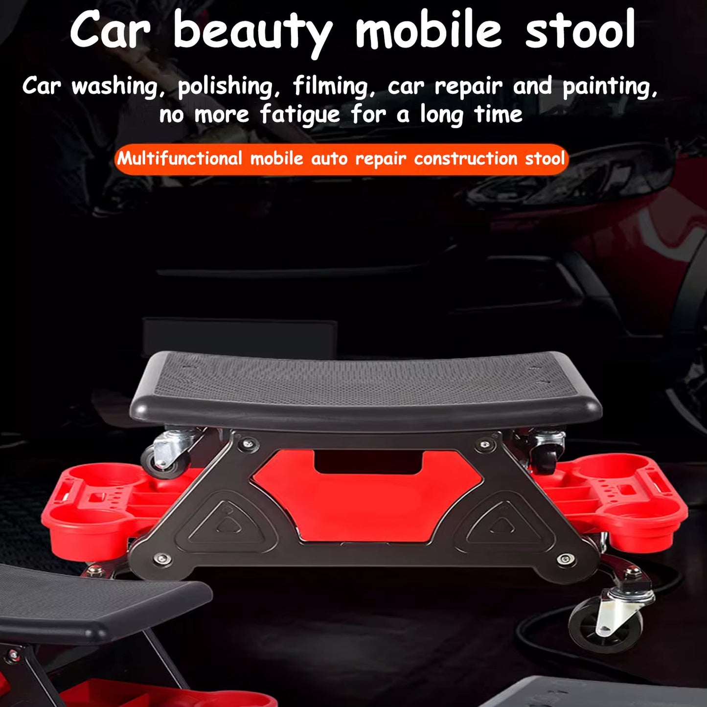 Car Beauty Repair Work Bench Polishing Film Storage Tool Matching Tray Drawer with Wheels Movable Mechanical Crawling Seat