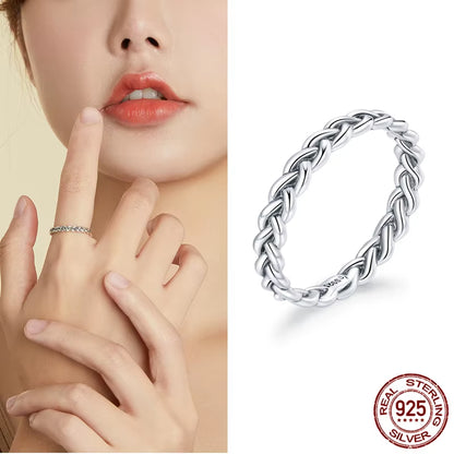 Hot Sale 100% 925 Sterling Silver Styles Stackable Ring Party Finger Wedding Rings for Women Original Fashion Jewelry Gift