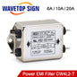 CANNY WELL CW4L2-20A-T EMI Power Filter Single Phase CW4L2-10A -T CW4L2-6A -T AC 115V / 250V 20A 50/60Hz for Laser Machine