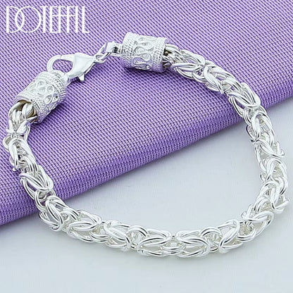 925 Sterling Silver/18K Gold Lobster Clasp Bracelet for Woman Man Fashion Wedding Engagement Jewelry