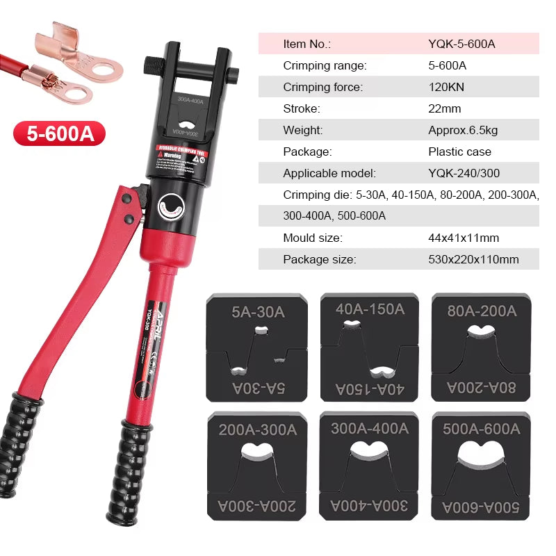 Hydraulic Crimping Tool YQK-300 Crimping Range 10-300Mm² Copper and Aluminum Terminal Compression Tool Wire Rope Crimper