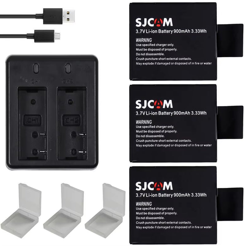 New SJCAM Sj4000 Eken H9 GIT-LB101 GIT BATTERY Sj5000 Sj6000 Sj7000 SJ8000 SJ9000 Battery +Dual USB Charger