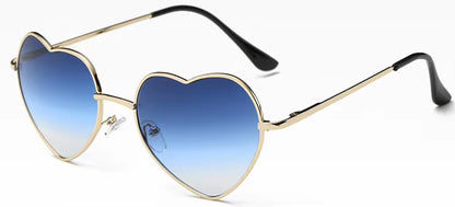 Ladies Heart Shaped Sunglasses Metal Women Brand Designer Fashion Rimless LOVE Clear Ocean Lenses Sun Glasses Oculos UV400
