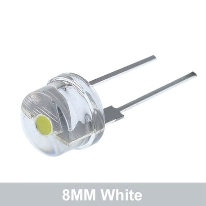 10/30PCS NEW F8 8Mm 0.5W 3.0-3.2V Straw Hat LED White Super Bright LED Lamp Wide Angle Transparent LED Lamp Strawhat LED